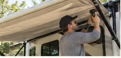 AI illustration of an awning repair