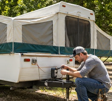 AI illustration of pop-up camper work